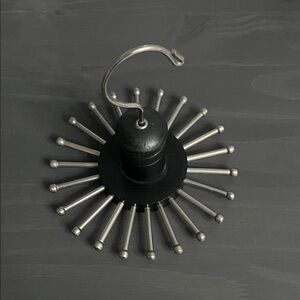 Black and Silver Rotating Tie Rack
